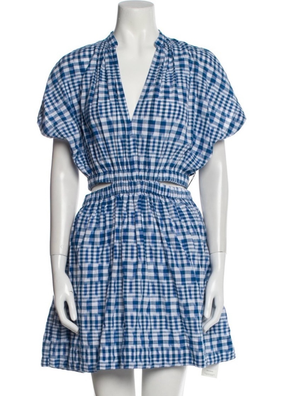 Apiece Apart Blue and White Gingham Mini Dress